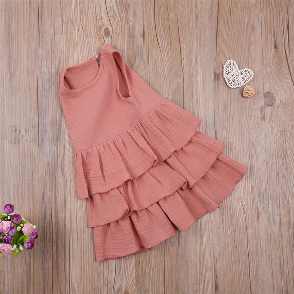 girls casual sleeveless dress children's solid color summer kids holiday sundress clothes round neck cake for girl's dresses, Red;yellow
girls casual sleeveless dress children's solid color summer kids holiday sundress clothes round neck cake for girl's dresses, Red;yellow