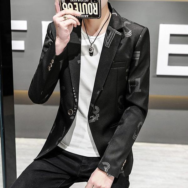 men's suits & blazers 2021 korean slim men casual suit jacket autumn street wear social clothing wedding business printing dress coat 3, White;black
men's suits & blazers 2021 korean slim men casual suit jacket autumn street wear social clothing wedding business printing dress coat 3, White;black