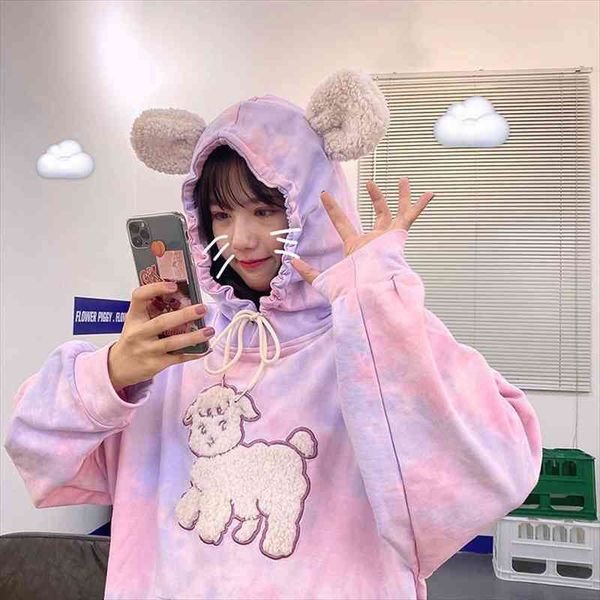 sweatshirt women hoodie fleece embroidery tie-dye hooded pullover sweatshirt women autumn winter korean style loose top, Black
sweatshirt women hoodie fleece embroidery tie-dye hooded pullover sweatshirt women autumn winter korean style loose top, Black