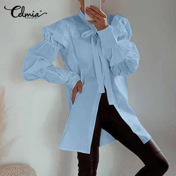 blouses women spring casual puff sleeve shirt celmia 2021 fashion bowknot streetwear long shirts elegant solid office plus size 5xl, White
blouses women spring casual puff sleeve shirt celmia 2021 fashion bowknot streetwear long shirts elegant solid office plus size 5xl, White