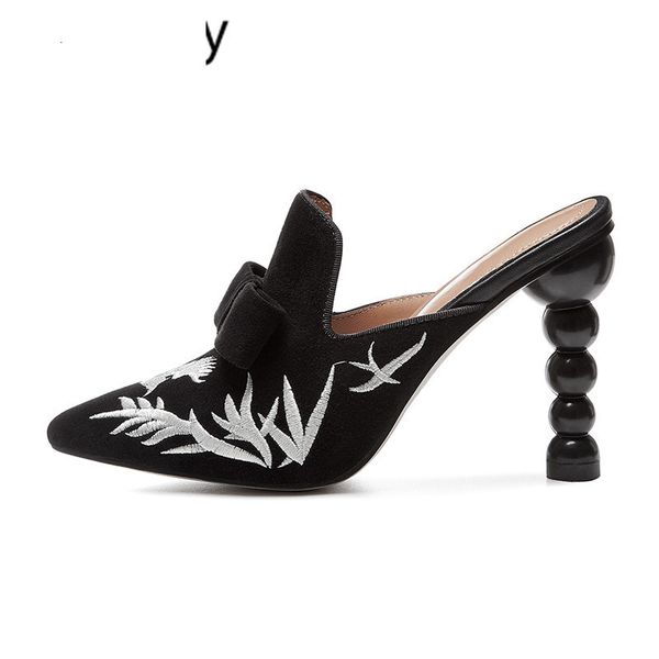 sandals strange high heel bird pattern embroidery shoes woman suede pumps women pointed toe slippers sandals chaussures femme, Black
sandals strange high heel bird pattern embroidery shoes woman suede pumps women pointed toe slippers sandals chaussures femme, Black