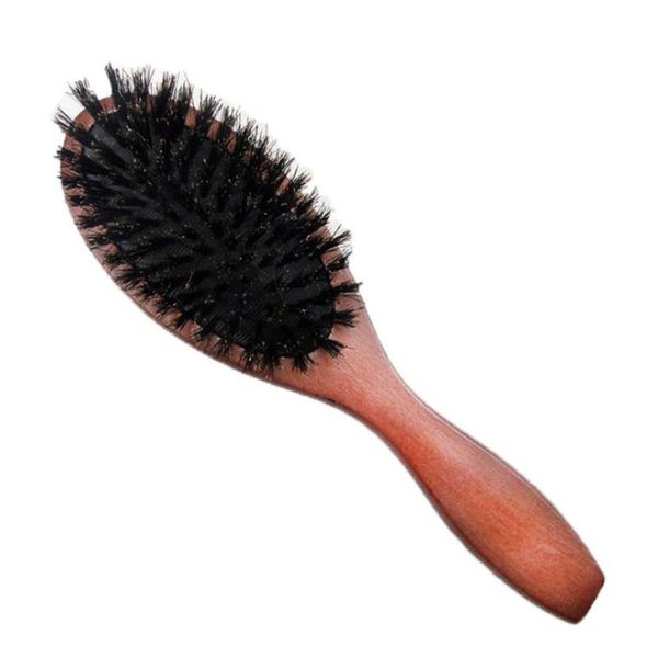 hair brushes natural boar bristle hairbrush massage comb anti-static scalp paddle brush beech wooden handle styling tool, Silver
hair brushes natural boar bristle hairbrush massage comb anti-static scalp paddle brush beech wooden handle styling tool, Silver