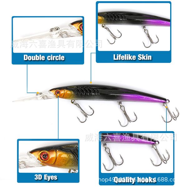 abs plastic pencil wobble saltwater crankbait fishing lures 14.5cm 13g minnow laser bass baitfsh arti pzh hairclippers 456 x2
abs plastic pencil wobble saltwater crankbait fishing lures 14.5cm 13g minnow laser bass baitfsh arti pzh hairclippers 456 x2