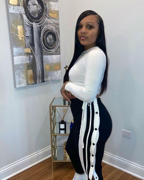 cool joggers sweatpants casual women capris wide leg stripe hip hop sweat pants streetwear side split button trousers, Black;white
cool joggers sweatpants casual women capris wide leg stripe hip hop sweat pants streetwear side split button trousers, Black;white