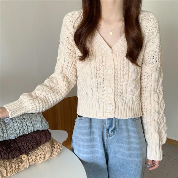 women's knits & tees preppy hollow long sleeve sweater women knitting cardigan v-neck single breasted casual loose jumper knitwear suet, White
women's knits & tees preppy hollow long sleeve sweater women knitting cardigan v-neck single breasted casual loose jumper knitwear suet, White