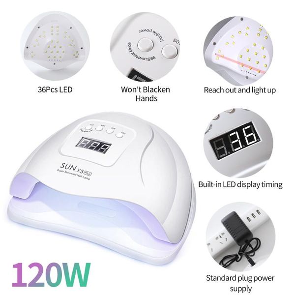 nail dryers sunx5 max 120/54/48w led lamp dryer uv ice for drying gel polish timer auto sensor manicure tools
nail dryers sunx5 max 120/54/48w led lamp dryer uv ice for drying gel polish timer auto sensor manicure tools