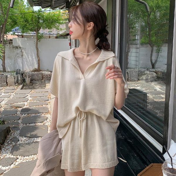 women's tracksuits french style simple lapel loose thin sweater + tied high waist casual wide-leg shorts two - piece women 's clot, Gray
women's tracksuits french style simple lapel loose thin sweater + tied high waist casual wide-leg shorts two - piece women 's clot, Gray