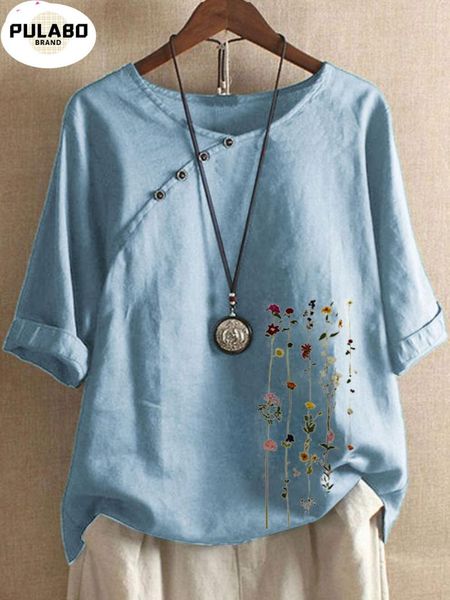 autumn casual three-quarter sleeve shirt 2021 women elegant o-neck cotton linen blouse plus size button print pullover blusa women's bl, White
autumn casual three-quarter sleeve shirt 2021 women elegant o-neck cotton linen blouse plus size button print pullover blusa women's bl, White