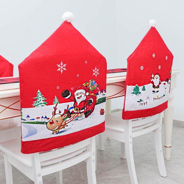 xmas dinner room seat chair covers christmas santa claus hat back cover slipcovers banquet year party decor
xmas dinner room seat chair covers christmas santa claus hat back cover slipcovers banquet year party decor