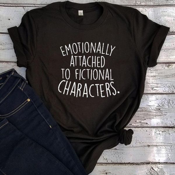 women's t-shirt emotionally attached to fictional characters graphic tee book lover shirt romance clothes reading books aesthetic l, White
women's t-shirt emotionally attached to fictional characters graphic tee book lover shirt romance clothes reading books aesthetic l, White