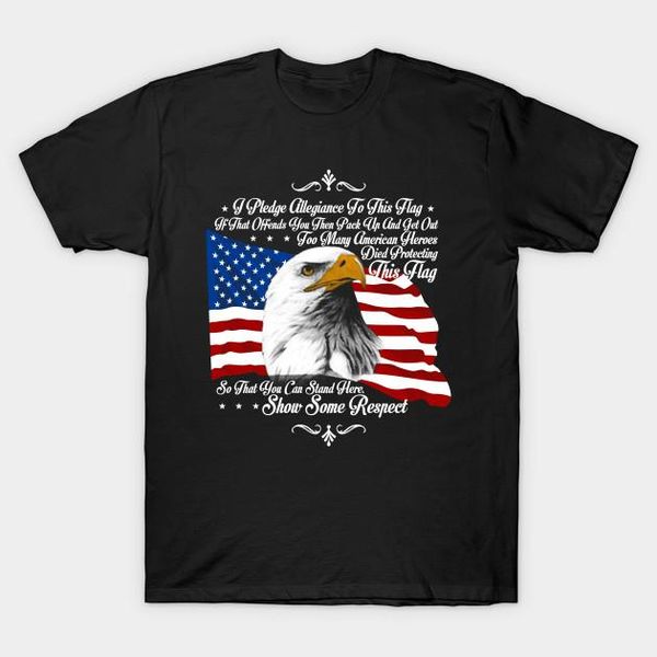 men's t-shirts patriotic america flag bald eagle t shirt, White;black