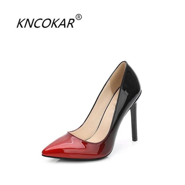 the women have a thin, pointed, professional look faded patent leather stilettos of large size dress shoes, Black
the women have a thin, pointed, professional look faded patent leather stilettos of large size dress shoes, Black