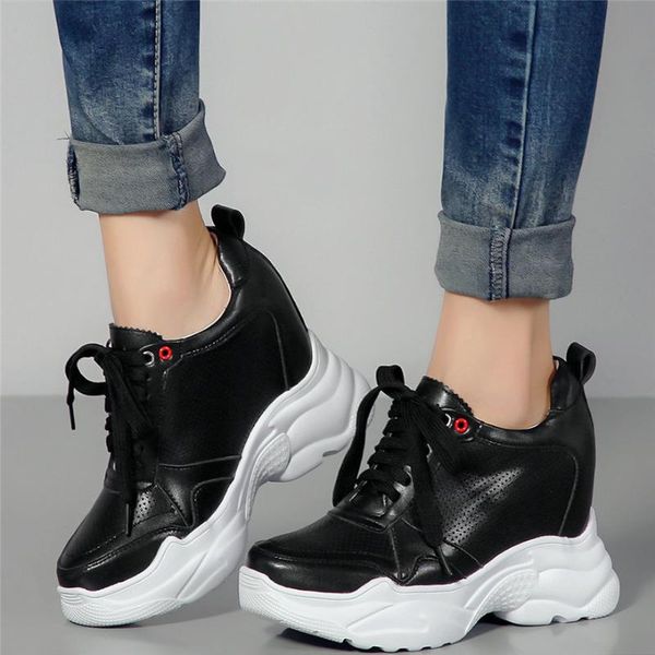 fashion sneakers women lace up genuine leather wedges high heel party pumps shoes female platform oxfords casual dress, Black
fashion sneakers women lace up genuine leather wedges high heel party pumps shoes female platform oxfords casual dress, Black