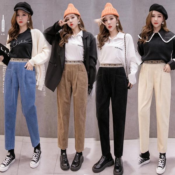 women's pants & capris vintage elastic waist loose corduroy harem trousers autumn winter student casual feminino, Black;white
women's pants & capris vintage elastic waist loose corduroy harem trousers autumn winter student casual feminino, Black;white