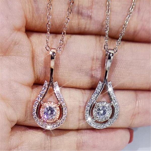 choucong brand new water drop pendant luxury jewelry 925 sterling silver rose gold fill round cut white z cz diamond gemstones women clavicl
choucong brand new water drop pendant luxury jewelry 925 sterling silver rose gold fill round cut white z cz diamond gemstones women clavicl