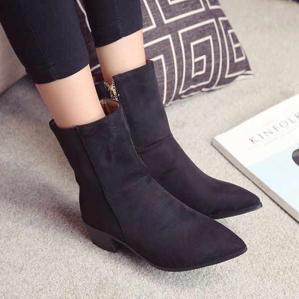 boots oversized british retro-cushioned mid-barrel with thick heel and low side zipper sleeve, Black
boots oversized british retro-cushioned mid-barrel with thick heel and low side zipper sleeve, Black