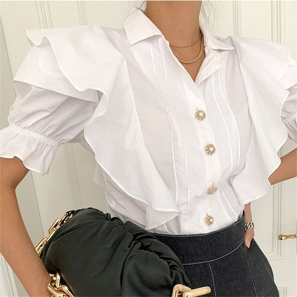 women's blouses & shirts ruffles high street office lady minimalist all match femme quality lapel prom chic stylish women new, White
women's blouses & shirts ruffles high street office lady minimalist all match femme quality lapel prom chic stylish women new, White