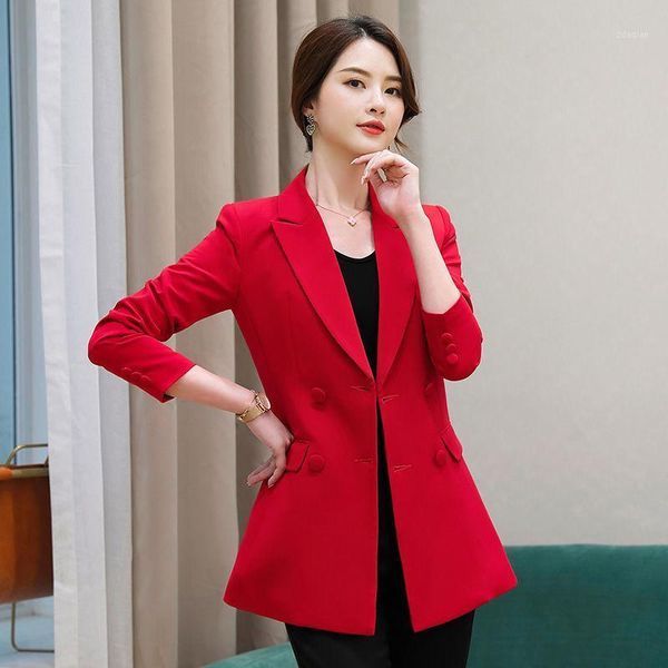 women's suits & blazers 2021 autumn women formal ladies office work suit jackets female slim long sleeve solid korean mother coats q52, White;black
women's suits & blazers 2021 autumn women formal ladies office work suit jackets female slim long sleeve solid korean mother coats q52, White;black