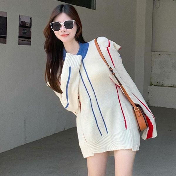 women's sweaters women striped casual outdoor knit elegant sweet lady pullover street long sweater autumne winter korean fashion clothe, White;black
women's sweaters women striped casual outdoor knit elegant sweet lady pullover street long sweater autumne winter korean fashion clothe, White;black
