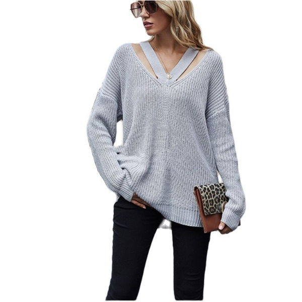 women's sweaters women spring autumn sweater solid color long sleeves for girls loose style heart neck shirt drop, White;black
women's sweaters women spring autumn sweater solid color long sleeves for girls loose style heart neck shirt drop, White;black