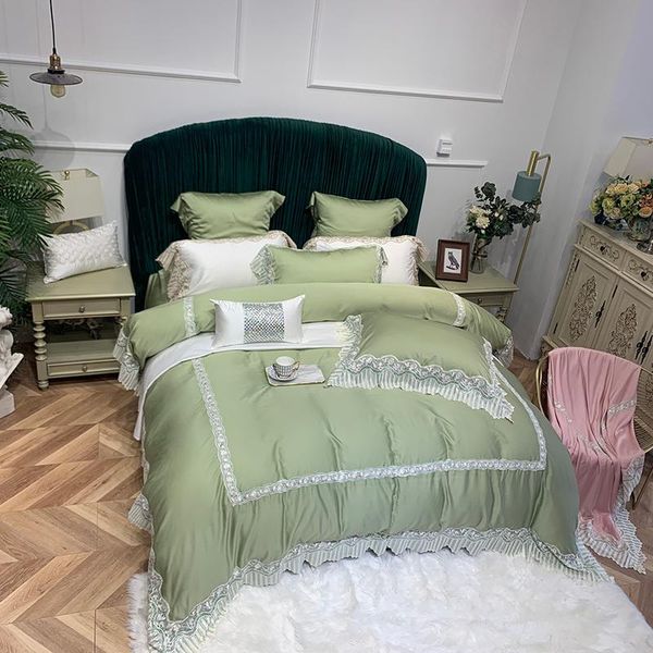 bedding sets luxury light green super soft breathable cool tencel silky princess set lace edge duvet cover bed sheet pillowcases
bedding sets luxury light green super soft breathable cool tencel silky princess set lace edge duvet cover bed sheet pillowcases