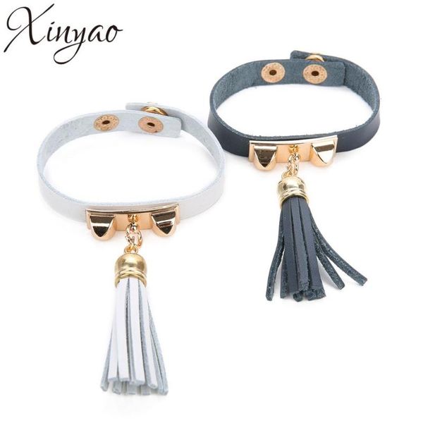 charm bracelets xinyao 2021 boho pu leather tassel stud spikes rivet snap bracelet for female jewelry wristband pulseira, Golden;silver
charm bracelets xinyao 2021 boho pu leather tassel stud spikes rivet snap bracelet for female jewelry wristband pulseira, Golden;silver