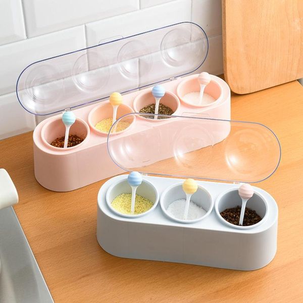 storage bottles & jars 2/3/4 grids kitchen spice container box condiment seasoning organizer 
storage bottles & jars 2/3/4 grids kitchen spice container box condiment seasoning organizer