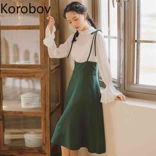 korobov new fashion spaghetti strap women dress korean solid high waist vestidos mujer preppy style sweet dresses femme 210430, Black;gray
korobov new fashion spaghetti strap women dress korean solid high waist vestidos mujer preppy style sweet dresses femme 210430, Black;gray