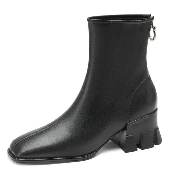 boots genuine leather autumn and winter shoes woman zipper square toe high heels fashion wedding office women ankle boot, Black
boots genuine leather autumn and winter shoes woman zipper square toe high heels fashion wedding office women ankle boot, Black