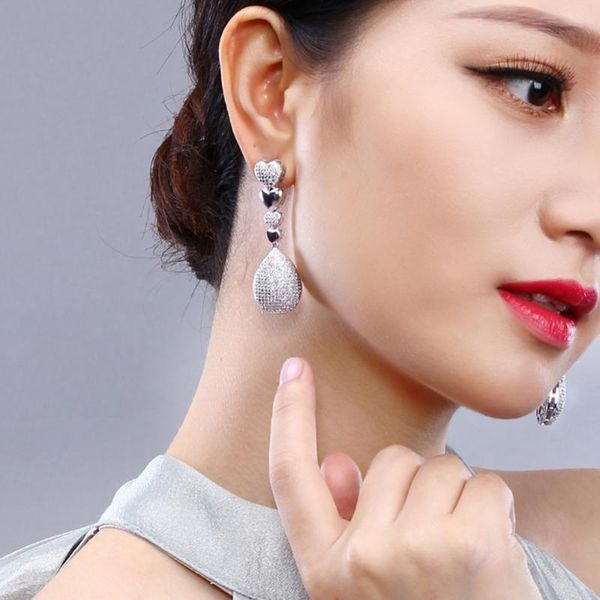 beautiful 5cm long drop earrings for wedding party luxury bridal jewelry jewellery micro pave crystal earring dangle & chandelier, Silver
beautiful 5cm long drop earrings for wedding party luxury bridal jewelry jewellery micro pave crystal earring dangle & chandelier, Silver