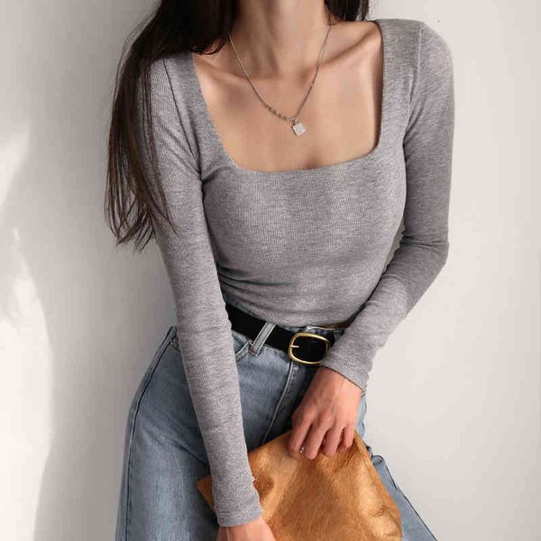 women's t-shirt vintage square collar woman slim cropped t-shirts high waist short elastic long sleeve solid color botto, White
women's t-shirt vintage square collar woman slim cropped t-shirts high waist short elastic long sleeve solid color botto, White