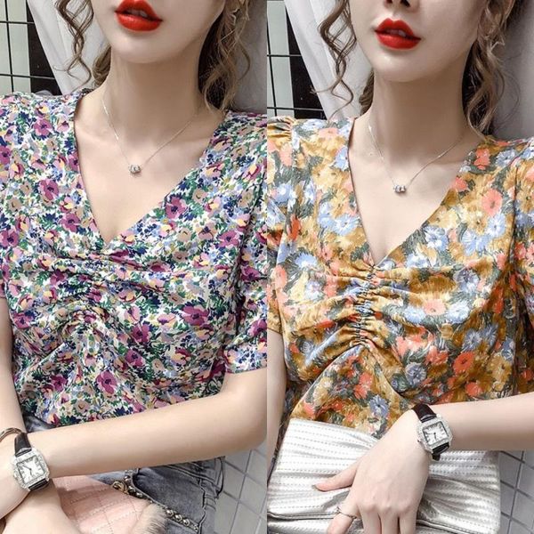 spring summer korean stylish print floral chiffon blouse female casual loose short sleeve v-neck shirt x133 women's blouses & shirts, White
spring summer korean stylish print floral chiffon blouse female casual loose short sleeve v-neck shirt x133 women's blouses & shirts, White