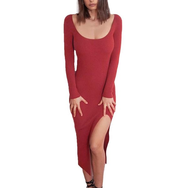 women solid knitted ribbed dress female fashion long sleeve square neck hem split autumn winter party sheath dresses 2021 casual, Black;gray
women solid knitted ribbed dress female fashion long sleeve square neck hem split autumn winter party sheath dresses 2021 casual, Black;gray