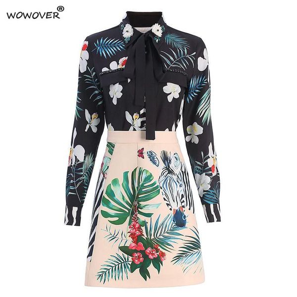 two piece dress fashion runway set women 2021 spring designer floral print beading blouse and skirt 2piece vintage outfits, White
two piece dress fashion runway set women 2021 spring designer floral print beading blouse and skirt 2piece vintage outfits, White