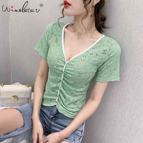 women's t-shirt summer korean clothes t-shirt vintage v-neck lace drape button women ropa mujer shirt short sleeve tees, White
women's t-shirt summer korean clothes t-shirt vintage v-neck lace drape button women ropa mujer shirt short sleeve tees, White