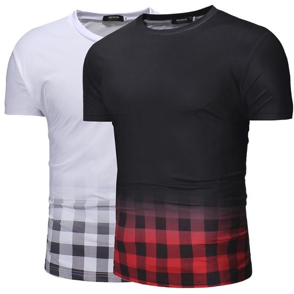 men's t-shirts short sleeved t-shirt round neck gradient pullover plaid casual o-neck slim type, White;black
men's t-shirts short sleeved t-shirt round neck gradient pullover plaid casual o-neck slim type, White;black