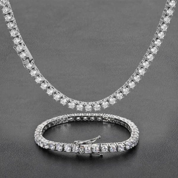earrings & necklace hip hop jewelry 4mm stainless steel tennis chain personality trendsetter micro set zircon bracelet, Silver
earrings & necklace hip hop jewelry 4mm stainless steel tennis chain personality trendsetter micro set zircon bracelet, Silver