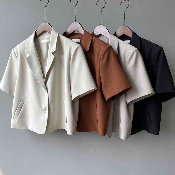 women's suits & blazers large-size fashion short-sleeved blazer 2021 summer thin korean version of the drape short casual small suit ja, White;black
women's suits & blazers large-size fashion short-sleeved blazer 2021 summer thin korean version of the drape short casual small suit ja, White;black