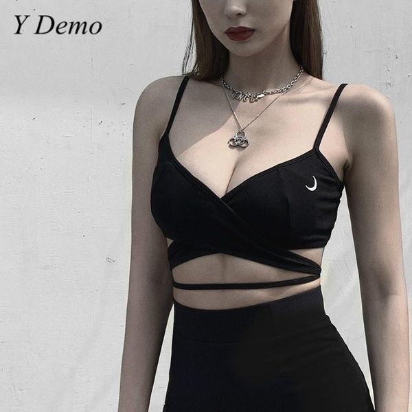 women's tanks & camis y demo moon short lace up vest women v neck gothic strap sleeve, White
women's tanks & camis y demo moon short lace up vest women v neck gothic strap sleeve, White