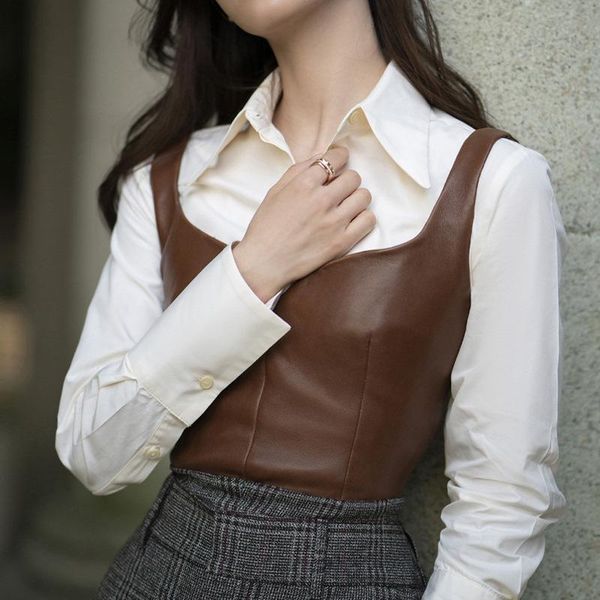 women's leather & faux women zipper genuine tanks outwear ladies 100% sheepskin real vest short sleeveless jacket waistcoat, Black
women's leather & faux women zipper genuine tanks outwear ladies 100% sheepskin real vest short sleeveless jacket waistcoat, Black