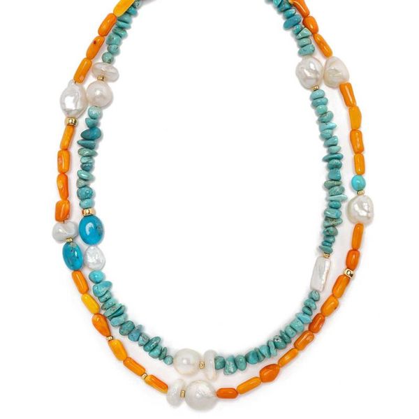 hand-made blue stone beaded necklace bohemian trendy natural pearls jewelry for women banquet high-quality clothes accessories chokers, Golden;silver
hand-made blue stone beaded necklace bohemian trendy natural pearls jewelry for women banquet high-quality clothes accessories chokers, Golden;silver