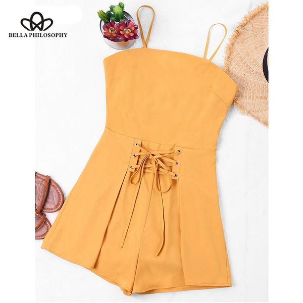 women's jumpsuits & rompers heydress sweet spaghetti strap yellow beach women solid casual hollow out playsuits zipper bow lace up romp, Black;white
women's jumpsuits & rompers heydress sweet spaghetti strap yellow beach women solid casual hollow out playsuits zipper bow lace up romp, Black;white