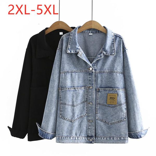 plus size outerwear & coats 2021 ladies autumn winter women clothing jeans wear jacket large long sleeve loose blue denim coat 2xl 3xl 4xl 5, Black
plus size outerwear & coats 2021 ladies autumn winter women clothing jeans wear jacket large long sleeve loose blue denim coat 2xl 3xl 4xl 5, Black