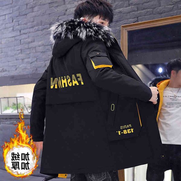 men's fur & faux male winter coat, windbreaker jacket with hoodie, thick for men, street fashion, hip hop, military, long parka i7un, Black
men's fur & faux male winter coat, windbreaker jacket with hoodie, thick for men, street fashion, hip hop, military, long parka i7un, Black