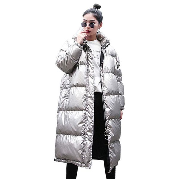 women's trench coats 2021 winter jacket women long parka fashion streetwear thick warm oversized hooded outerwear glossy sliver puffer, Tan;black
women's trench coats 2021 winter jacket women long parka fashion streetwear thick warm oversized hooded outerwear glossy sliver puffer, Tan;black