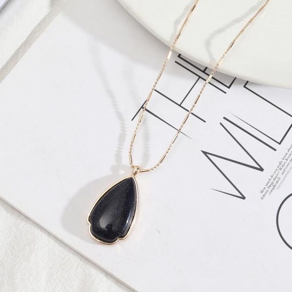 pendant necklaces blue sanstone teardrop necklace for women long chain inverted rounded arrow boutique jewelry wholesale, Silver
pendant necklaces blue sanstone teardrop necklace for women long chain inverted rounded arrow boutique jewelry wholesale, Silver