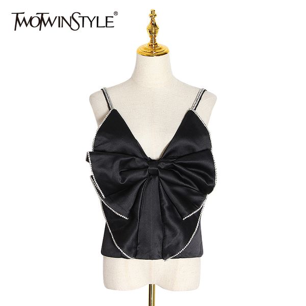twotwinstyle patchwork diamond tank for women v neck sleeveless bowknot vest female fashion clothing summer 210517, White
twotwinstyle patchwork diamond tank for women v neck sleeveless bowknot vest female fashion clothing summer 210517, White
