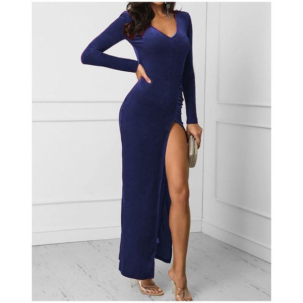 casual dresses autumn winter women velvet maxi long sleeve high elastic bodycon dress vintage v-neck party, Black;gray
casual dresses autumn winter women velvet maxi long sleeve high elastic bodycon dress vintage v-neck party, Black;gray