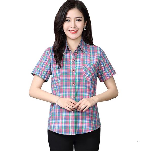 plaid cotton blouses women summer and shirts loose vintage female short sleeve blouse casual clothing 3xl women's &, White
plaid cotton blouses women summer and shirts loose vintage female short sleeve blouse casual clothing 3xl women's &, White