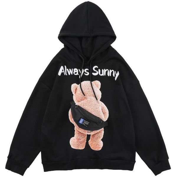 men's hoodies & sweatshirts lacible harajuku hip hop streetwear men zipper bag cartoon bear print hooded pullover loose fashion, Black
men's hoodies & sweatshirts lacible harajuku hip hop streetwear men zipper bag cartoon bear print hooded pullover loose fashion, Black